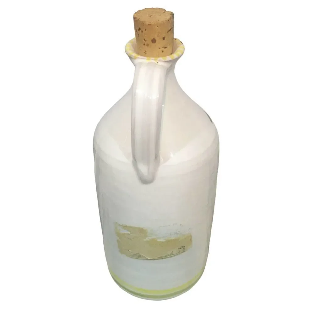 Hand Painted Italian Ceramic Oil Bottle Bottle Made In Italy